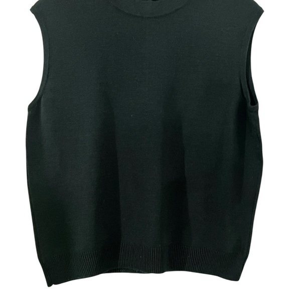 Vintage St. John Knit Shell Vest Black Back Zip 90s Old Money Minimalist L - Picture 7 of 9